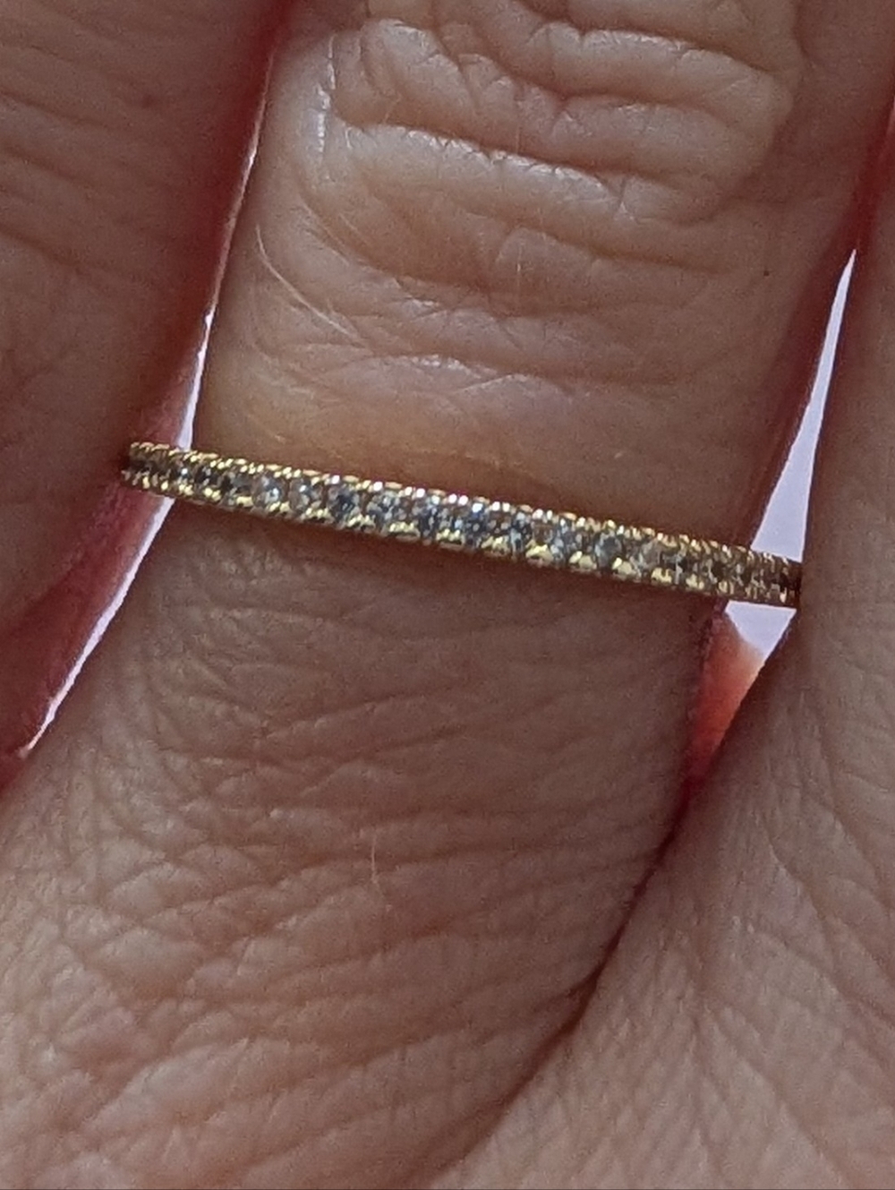 14k Gold Plated Cubic Zirconia Eternity Band Size 5.5 - Picture 4 of 8